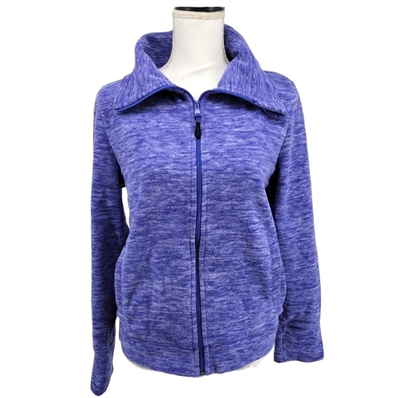 Calvin Klein Performance Purple/Blue  Marled Zip Up With Cowl Neck - Picture 1 of 12